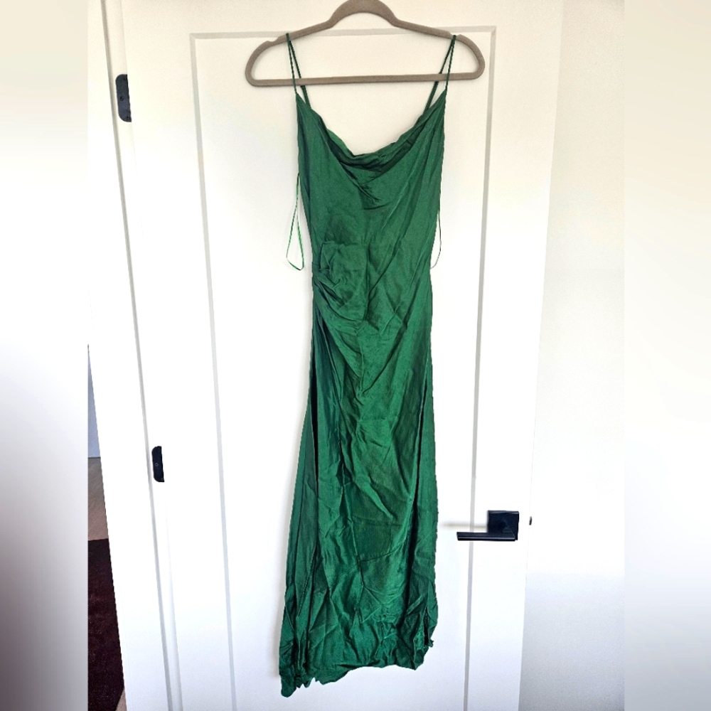 Zara Green Cowl Neck Dress
